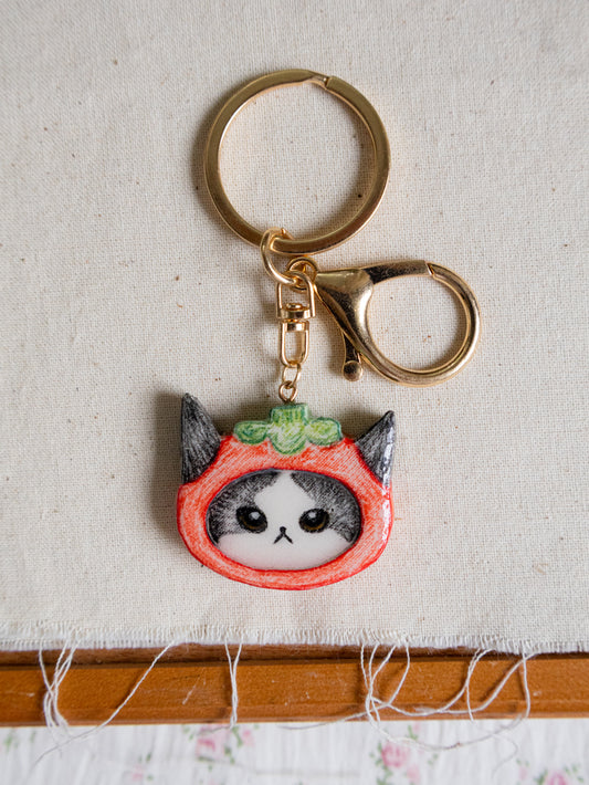 Cute tomato cosplay keychain